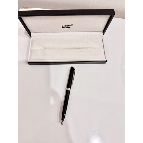 NWB Montblanc PIX Resin Cap Platinum Coated Ballpoint Pen Black - Picture 2 of 5